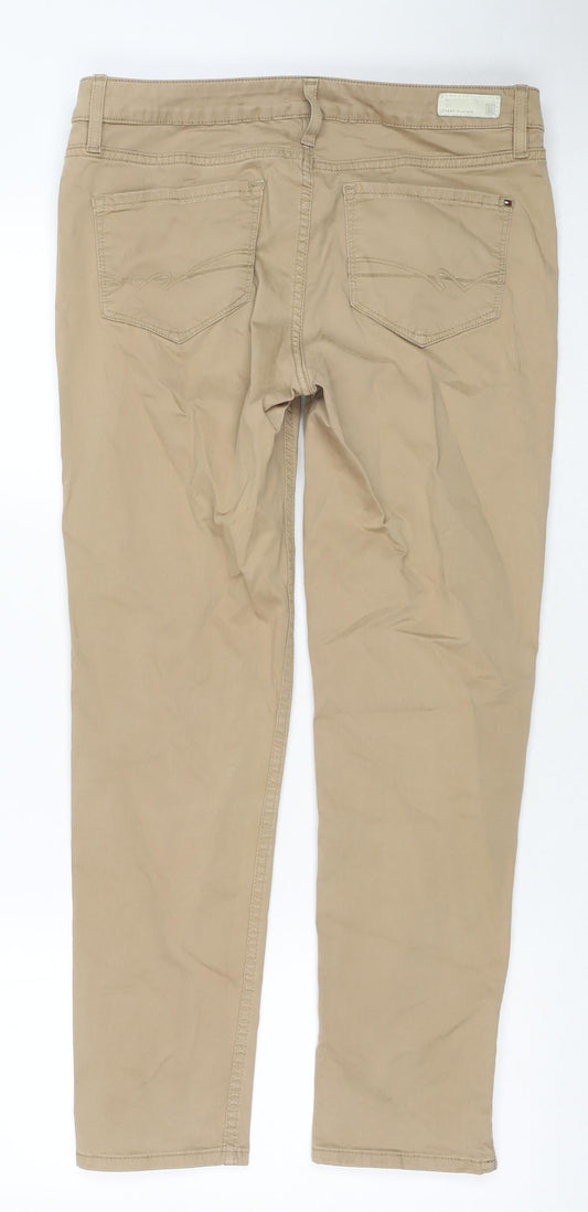 Tommy Hilfiger Womens Brown Cotton Straight Jeans Size 8 L25 in Regular Zip - Zip Detail