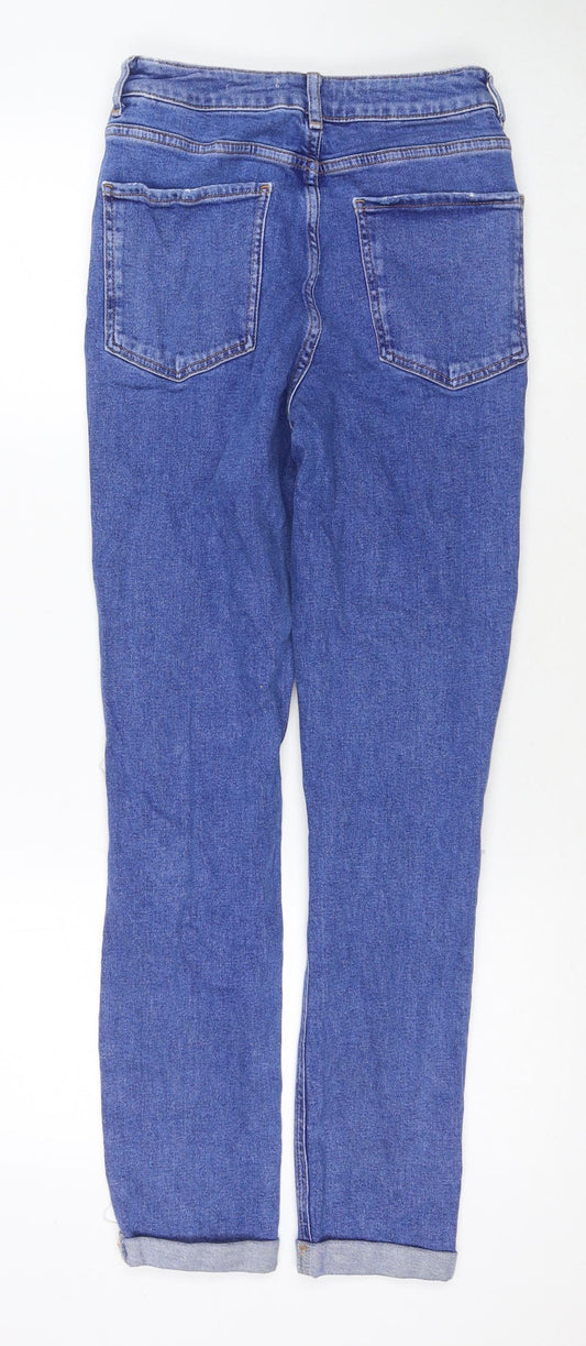 New Look Girls Blue Cotton Skinny Jeans Size 14 Years L28 in Regular Zip