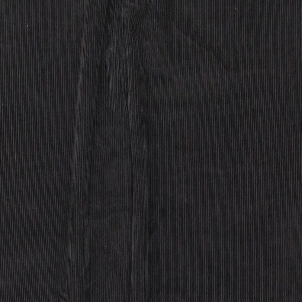 Charcoal Mens Grey Cotton Trousers Size 42 in L32 in Regular Zip
