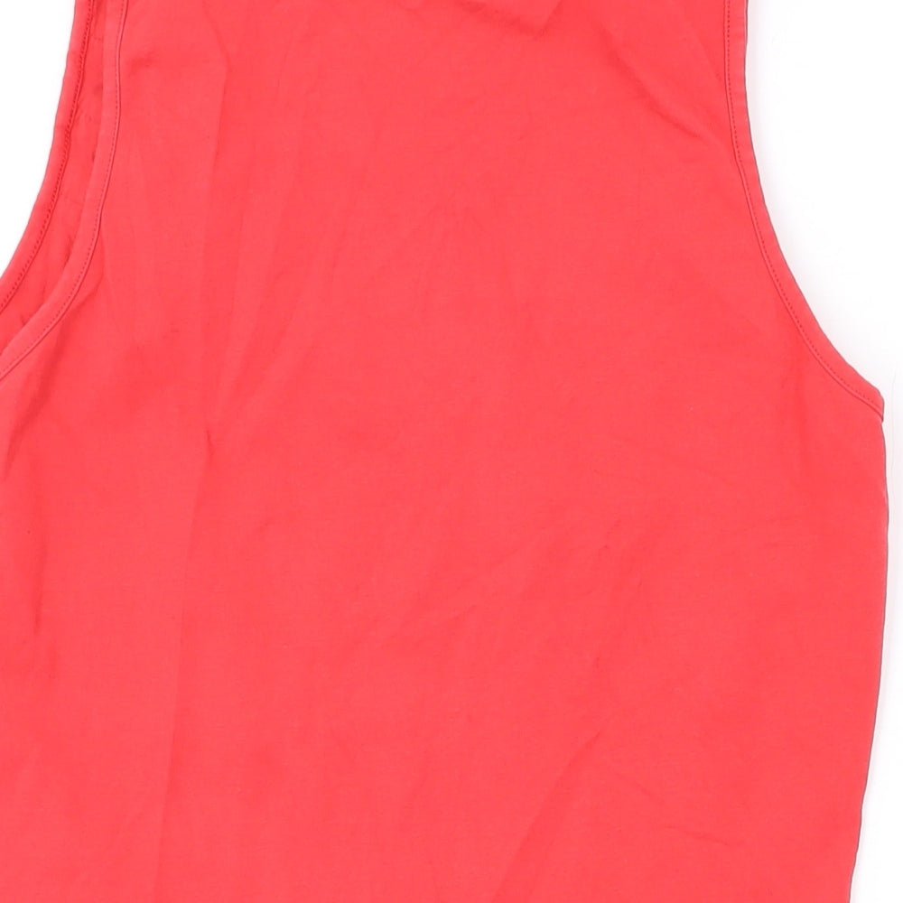 Wallis Womens Pink Cotton Basic Tank Size 10 Scoop Neck