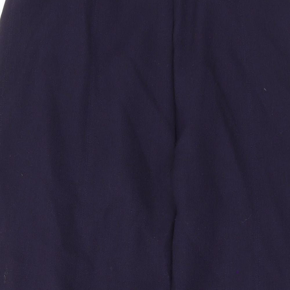 Solo Womens Blue Polyester A-Line Skirt Size 12 Zip