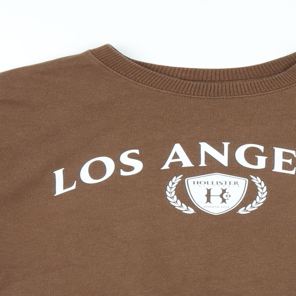Hollister Womens Brown Cotton Pullover Hoodie Size XS Pullover