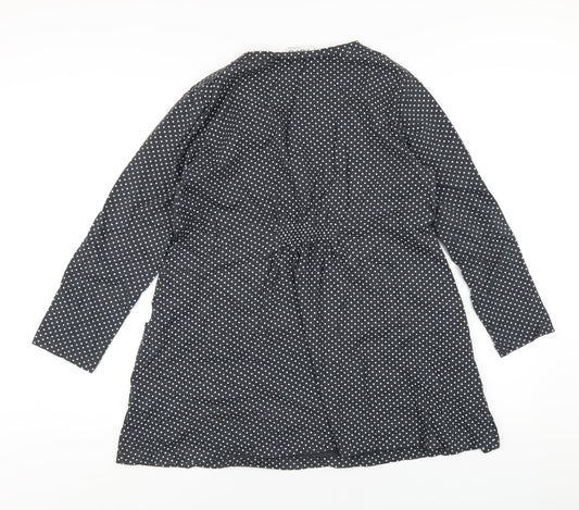 Tara Womens Grey Polka Dot Polyester A-Line Size 16 Round Neck Pullover