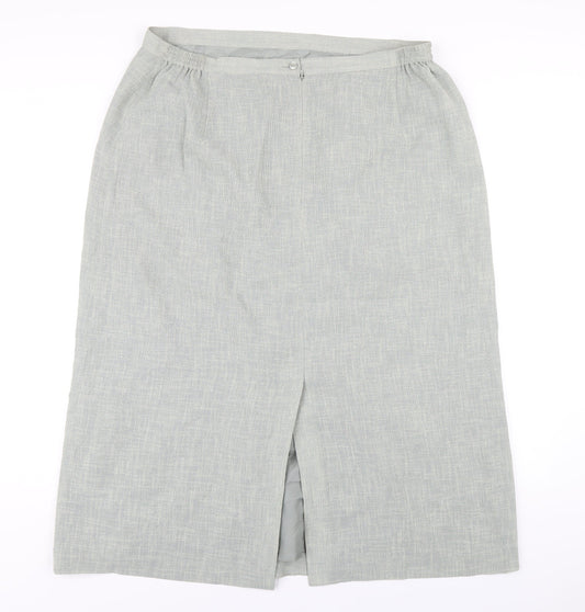 ELVI Womens Green Polyester A-Line Skirt Size 22 Zip