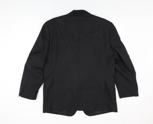 Diplomat Mens Black Polyester Jacket Suit Jacket Size 42 Regular