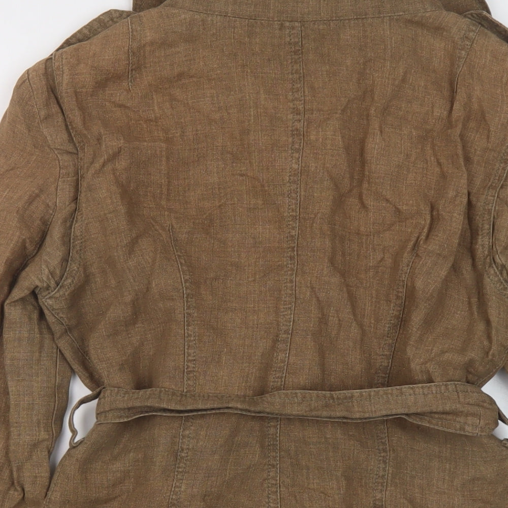 Patrizia Pepe Womens Brown Jacket Size 14 Button