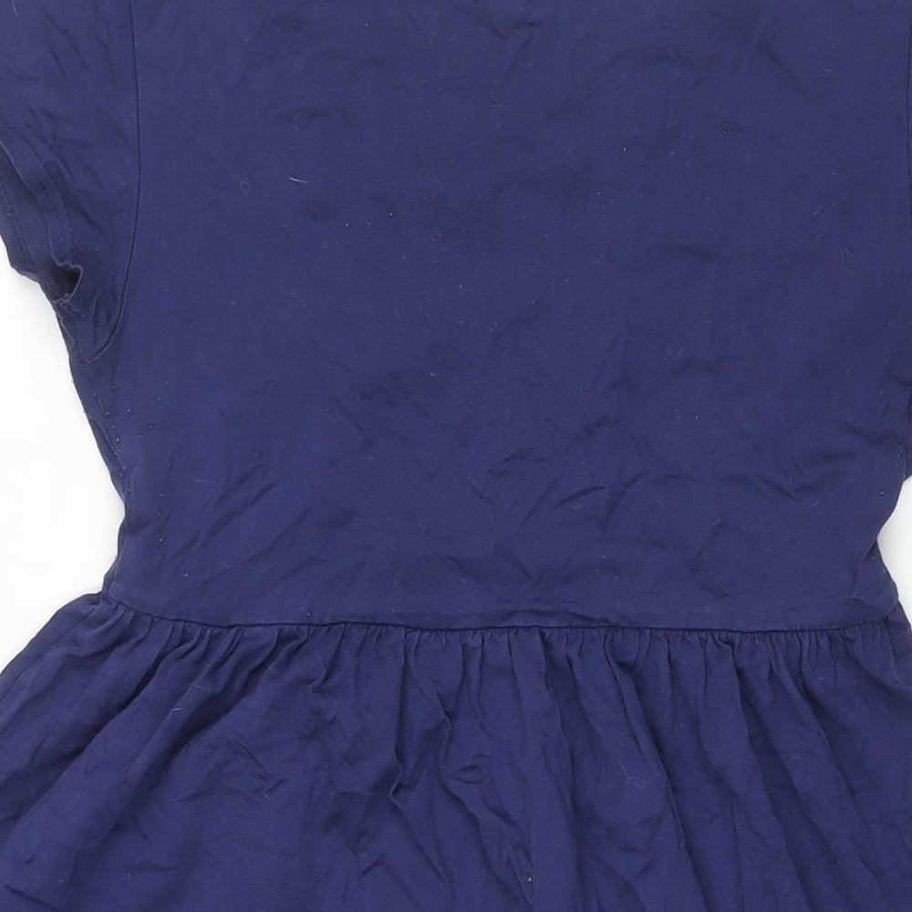 mamas & papas Womens Blue Polyester A-Line Size 10 Round Neck Pullover