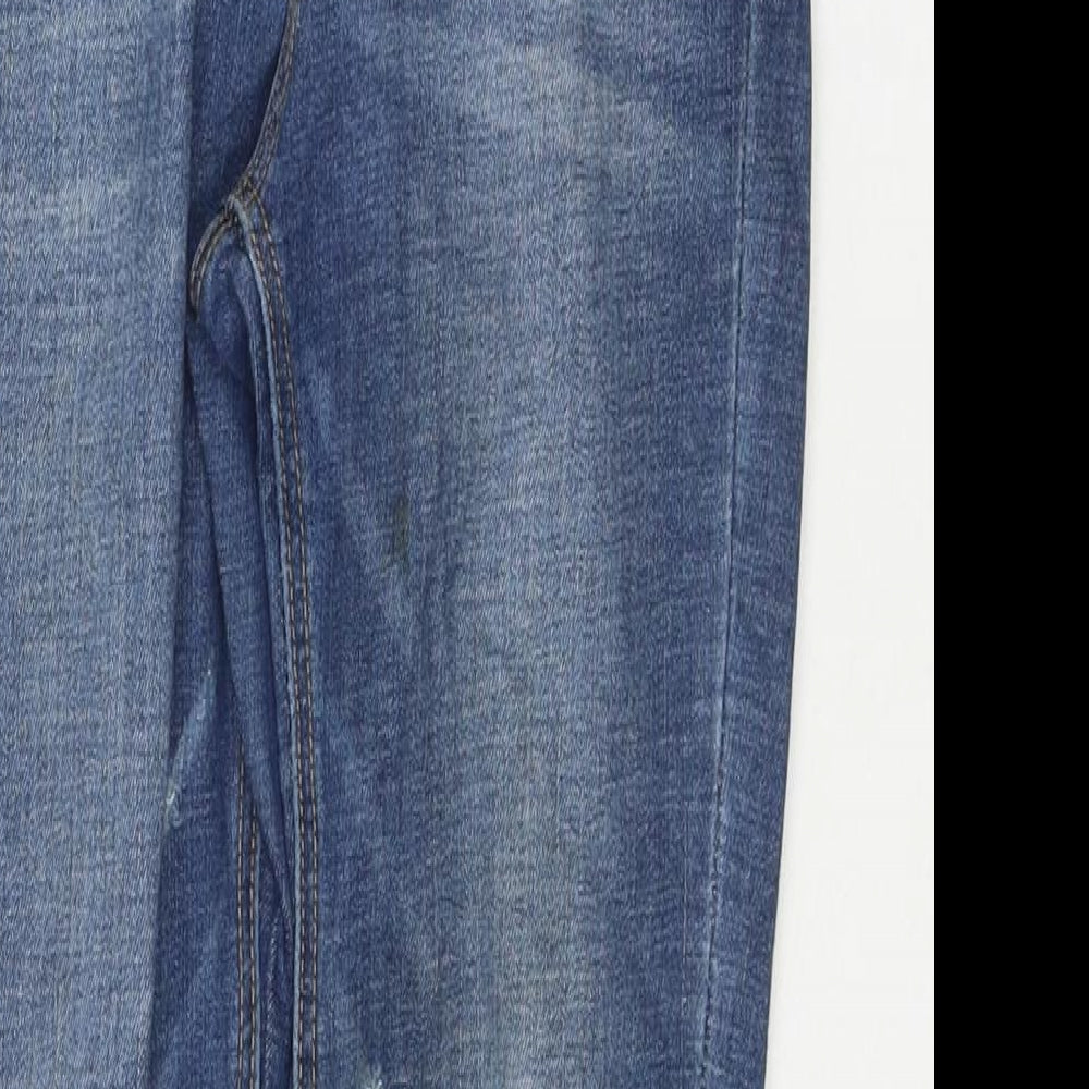 Stradivarius Womens Blue Cotton Skinny Jeans Size 8 L27 in Regular Zip