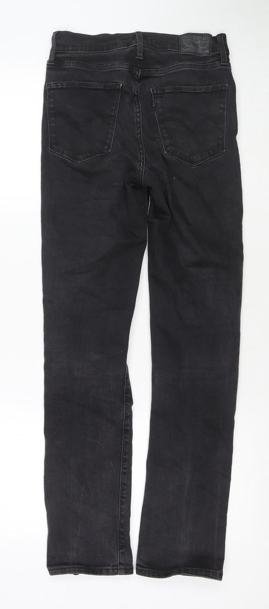 Levi's Womens Black Cotton Straight Jeans Size 27 in L29 in Regular Zip