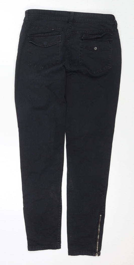 Club Monaco Womens Black Cotton Skinny Jeans Size 30 in L29 in Regular Zip - Zip Detail