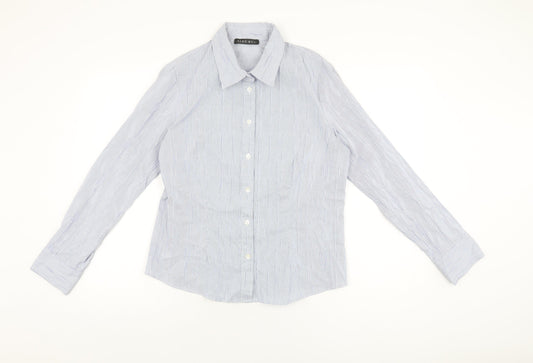Womens UK Size 16 Alex & Co Blue Polyester Button-Up