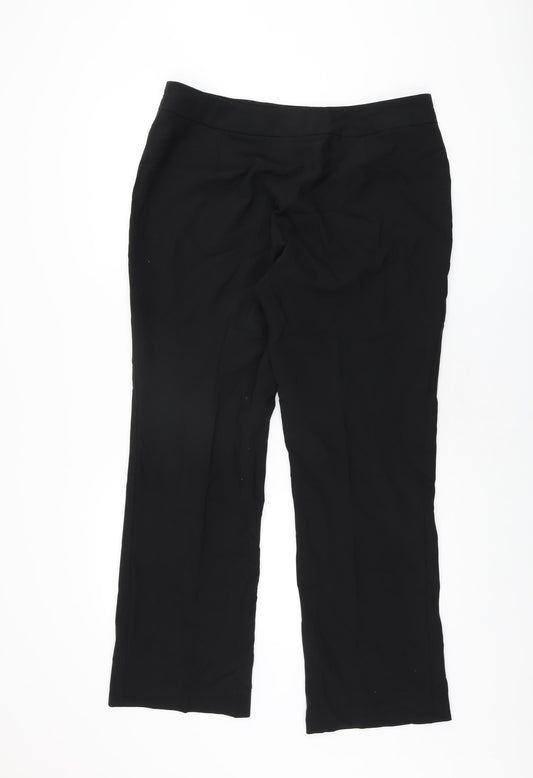 Volonte Womens Black Polyester Trousers Size 16 L29 in Regular Zip