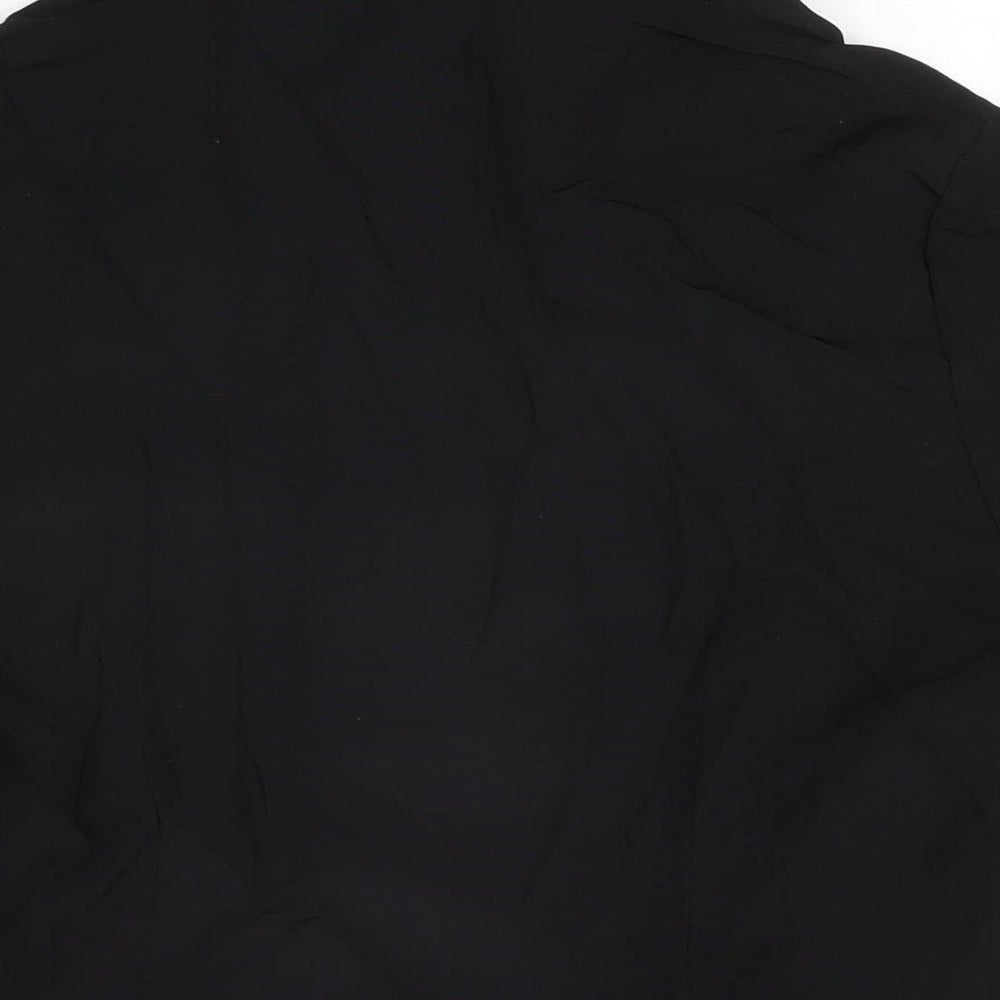 Lakeland Womens Black Viscose Basic Button-Up Size 16 V-Neck