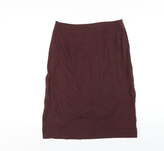 Country Casuals Womens Purple Modal Straight & Pencil Skirt Size 12 Zip