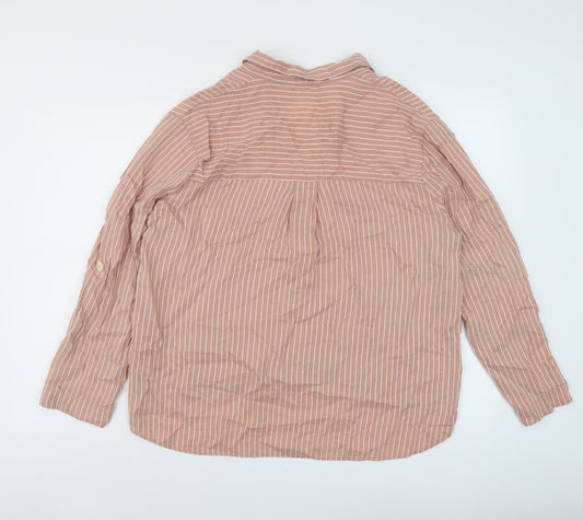 Womens UK Size M Stradivarius Pink Lyocell Blouse