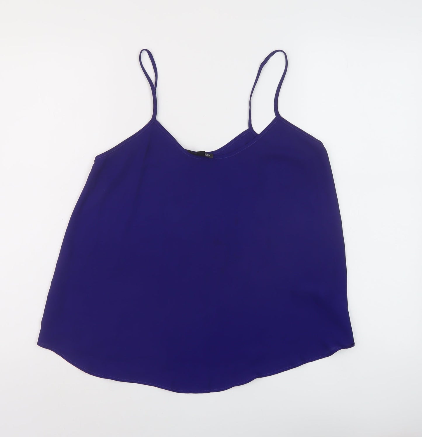 Topsho[p Womens Blue Polyester Camisole Tank Size 10 Round Neck