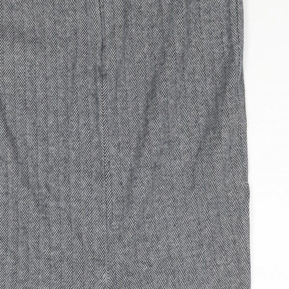 Baukjen Womens Black Herringbone Cotton Straight & Pencil Skirt Size 12 Zip