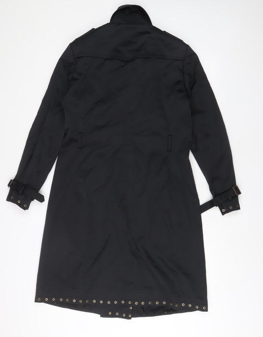Insight Womens Black Overcoat Coat Size 8 Button - Studded