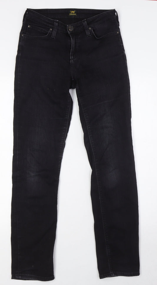 Lee Mens Black Cotton Skinny Jeans Size 27 in L30 in Regular Zip