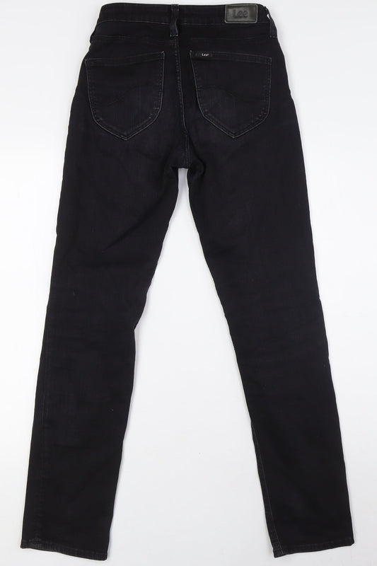 Lee Mens Black Cotton Skinny Jeans Size 27 in L30 in Regular Zip