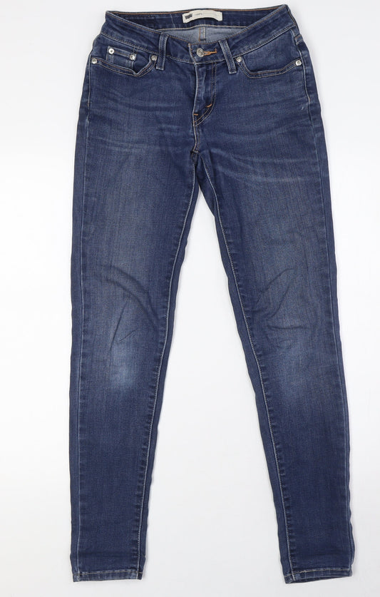 Levi's Womens Blue Cotton Skinny Jeans Size 26 L30 in Regular Zip