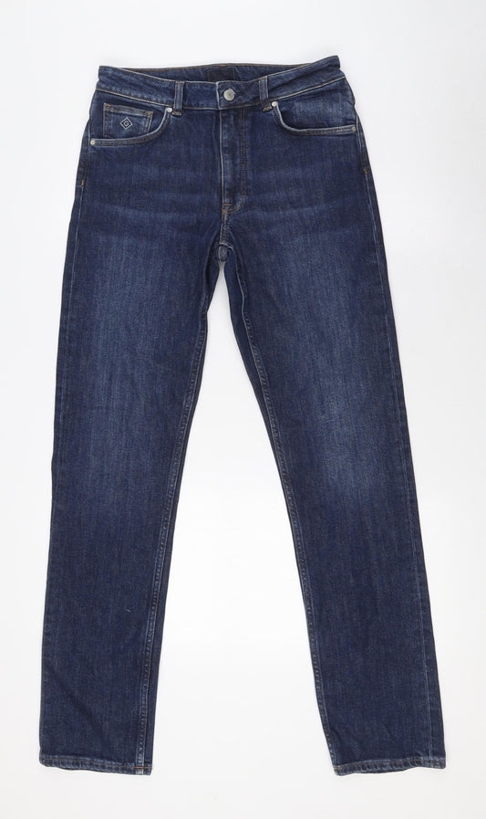 GANT Mens Blue Cotton Straight Jeans Size 29 in L32 in Regular Zip