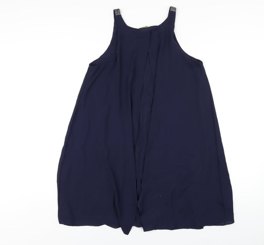 NEXT Womens Blue Viscose A-Line Size 12 Round Neck Pullover