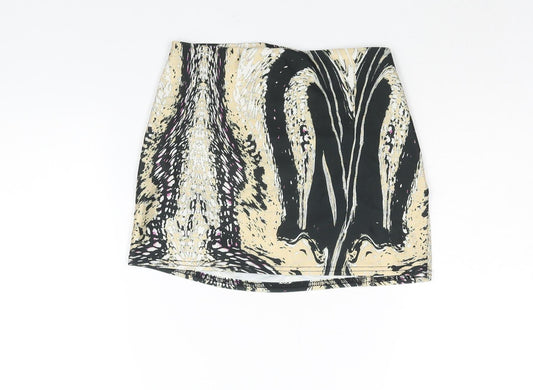 Urban Outfitters Womens Multicoloured Geometric Polyester Mini Skirt Size XS - Cut Out Detail