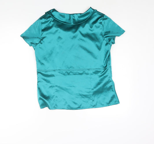 Womens UK Size 14 Klass Blue Polyester Blouse