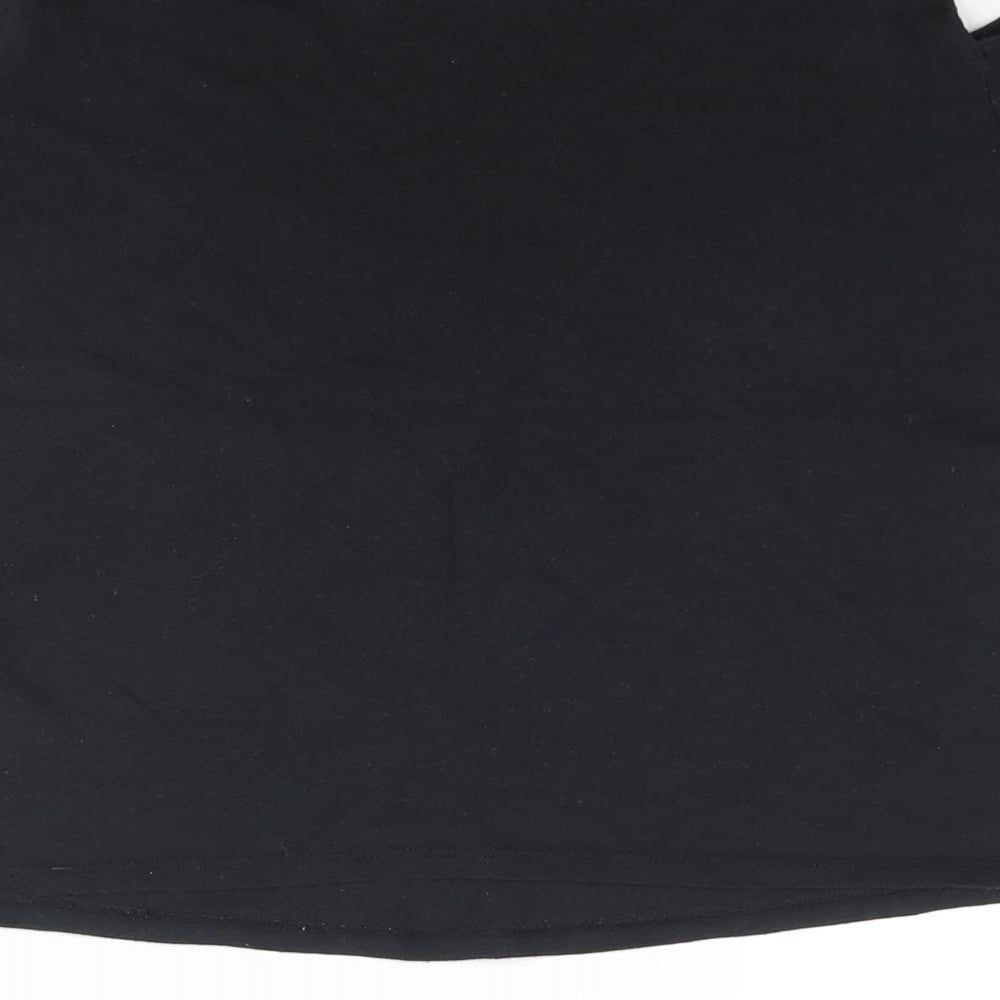 Hollister Womens Black Polyester Basic T-Shirt Size S Round Neck - Cold Shoulder