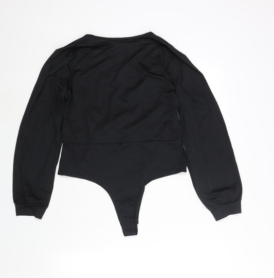 Threadbare Womens Black Polyamide Bodysuit One-Piece Size 14 Snap