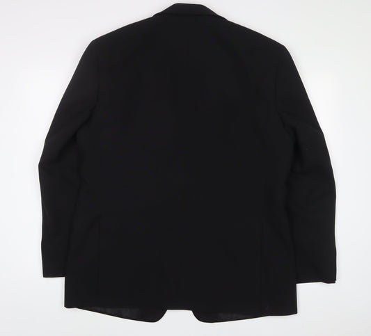 Greenwoods Mens Black Polyester Jacket Suit Jacket Size 42 Regular - Inside pockets