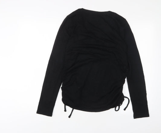 Gap Womens Black Polyester Basic T-Shirt Size S Crew Neck