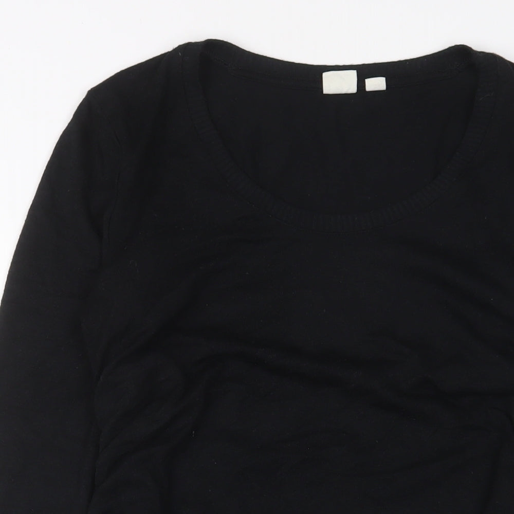 Gap Womens Black Polyester Basic T-Shirt Size S Crew Neck