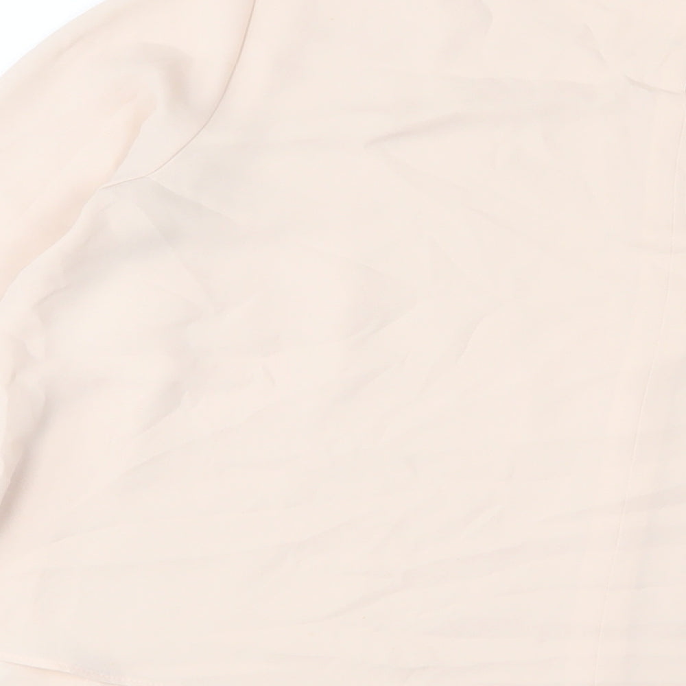 Marks and Spencer Womens Pink Polyester Basic Blouse Size 8 Crew Neck