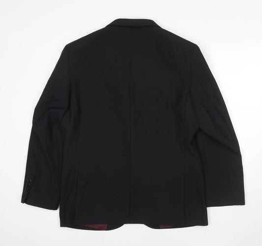 Fellini Mens Black Polyester Jacket Suit Jacket Size 42 Regular