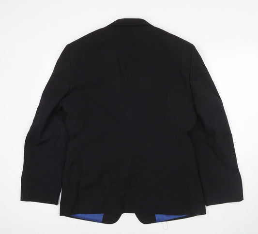 NEXT Mens Black Polyester Jacket Suit Jacket Size 40 Regular