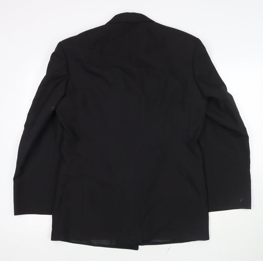 Marks and Spencer Mens Black Polyester Jacket Suit Jacket Size 38 Regular