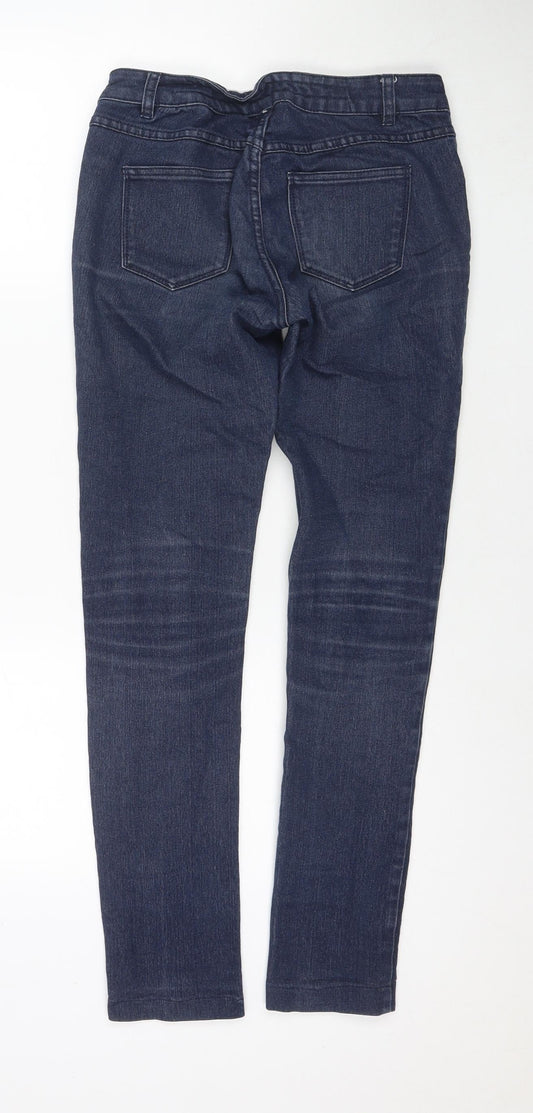 Skinny Womens Blue Polyester Blend Skinny Jeans Size 28 in L32 in Regular Zip