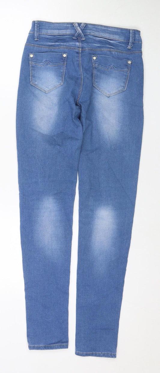 Aureus Jeans Womens Blue Cotton Skinny Jeans Size 8 L30 in Regular Zip