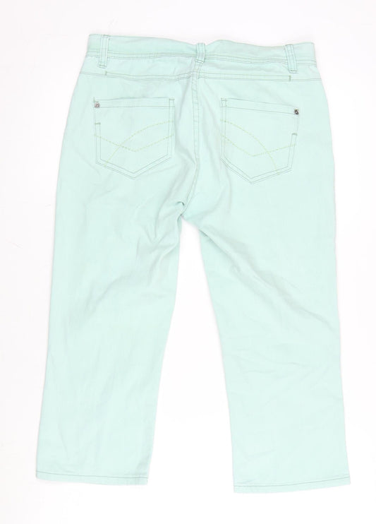 H&M Womens Grey Cotton Blend Straight Jeans Size 8 L29 in Regular Zip
