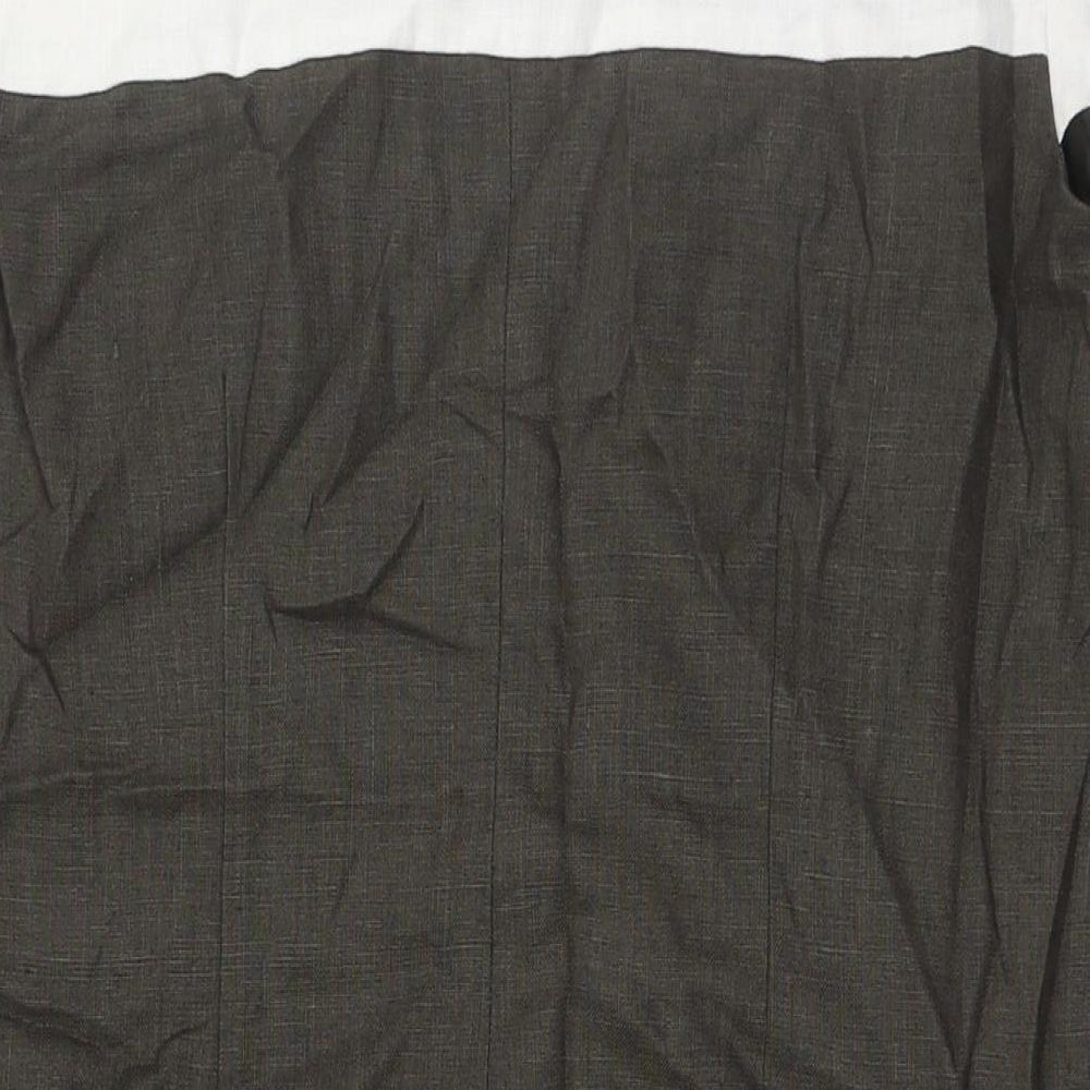 Fenn Wright Manson Womens Green Linen Pencil Dress Size 14 Boat Neck Zip