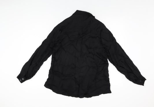 Womens UK Size 6 Oliver Bonas Black Viscose Blouse