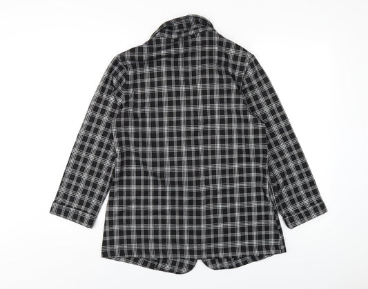 New Look Womens Black Plaid Jacket Blazer Size 12