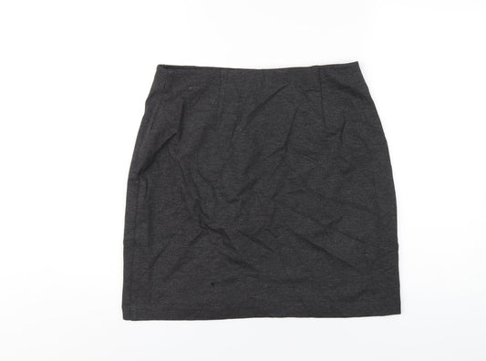 Marks and Spencer Womens Grey Viscose A-Line Skirt Size 12