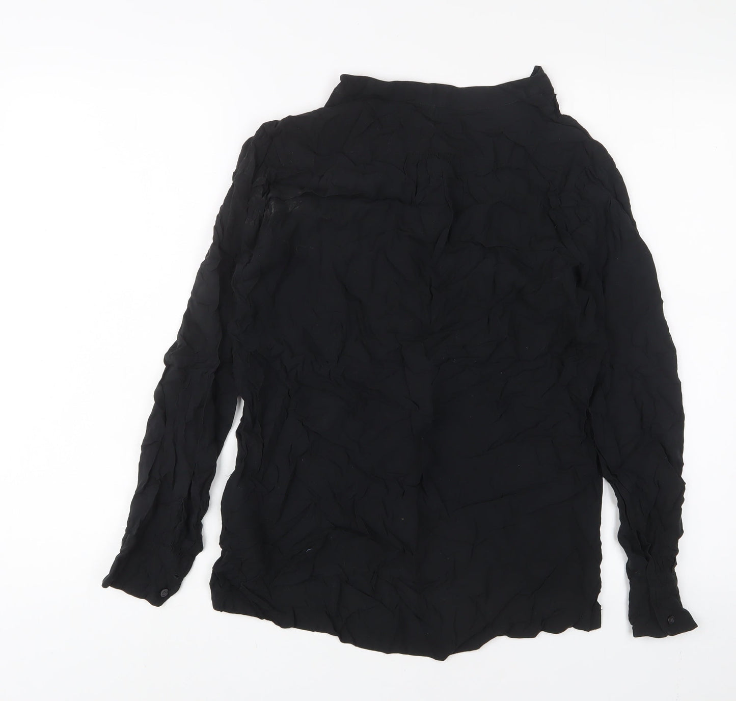 Gap Womens Black Viscose Basic Blouse Size S Boat Neck