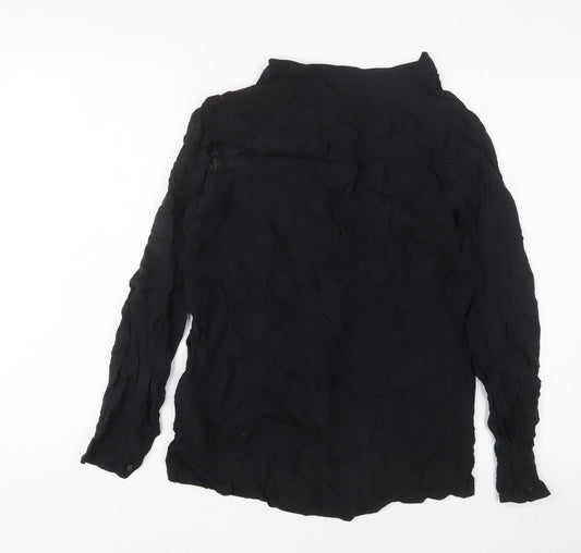 Gap Womens Black Viscose Basic Blouse Size S Boat Neck