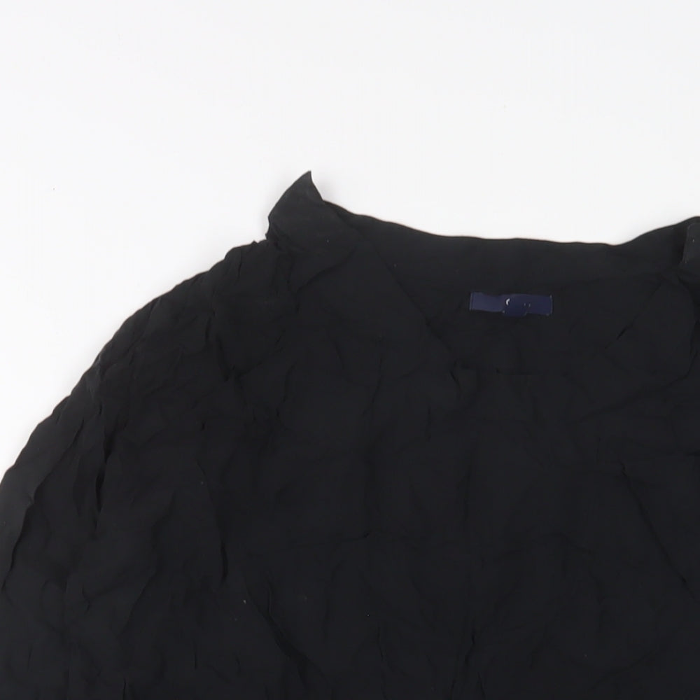 Gap Womens Black Viscose Basic Blouse Size S Boat Neck