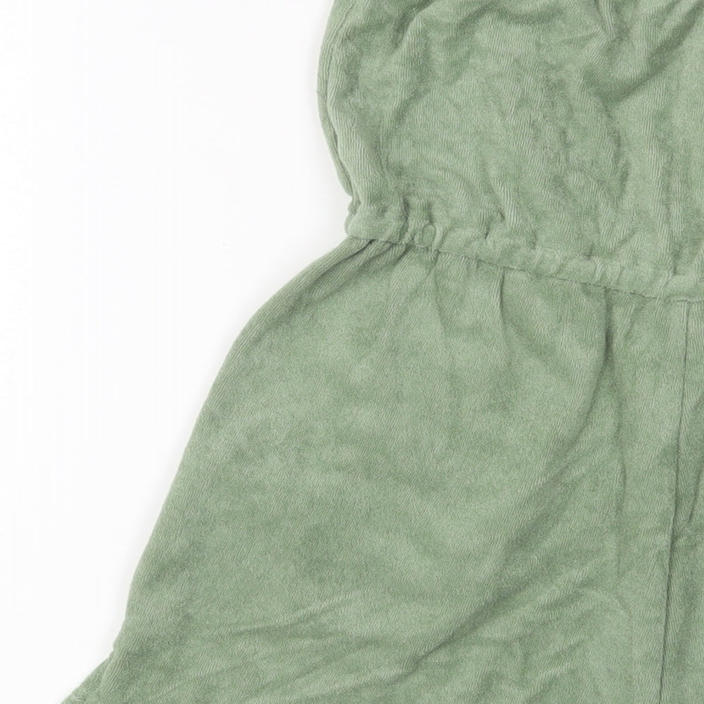 John Lewis Womens Green Cotton Playsuit One-Piece Size S Pullover - Beach wear