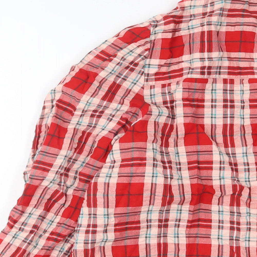 Womens UK Size S Monki Red Cotton Button-Up